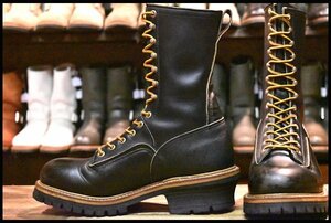 【8.5D 良品 PT91刺繍 98年】レッドウィング 2210 ロガー 黒 ブラッククローム スチールトゥ レースアップ ブーツ redwing HOPESMORE