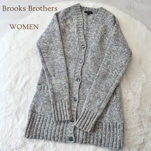 美品 Brooks Brothers WOMEN ブルックスブラザーズ ウール100% Vネック ニットカーディガン ミックスカラー XS レディース A5154
