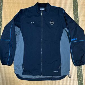 F.C.Real Bristol x NIKE コラボ バクプリ入り 裏メッシュ ジャケット L黒x灰 レア F.C.R.B. ソフネット ブリストル