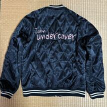 John UNDERCOVER ロゴ 目隠しドクロ 刺繍 スカジャン 黒 レア ジャケット ブルゾン_画像1