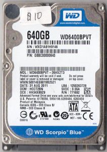 WD 2.5inch HDD WD6400BPVT-26HXZT3 640GB 9.5mm厚 CrystalDiskInfo：正常判定 $10