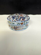 中国 唐物 古瓷 時代物 中国 清代五彩龍鳳紋蓋盒_画像4
