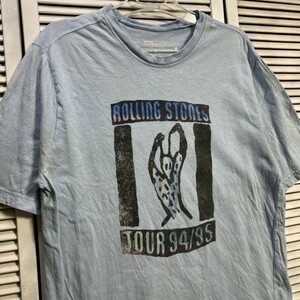 1スタ 水色 バンド Tシャツ ローリングストーンズ ROLLING STONES 半袖 90s 00s YEY ビンテージ 古着 ベール 卸 仕入れ