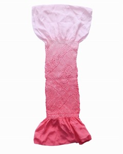 正絹絞帯上 J1209-13 送料無料 在庫処分 中抜き絞り帯上 ピンク系色の帯上 単品 絞り正絹帯あげ 和装小物
