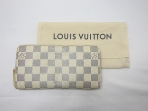 B23-2763 LOUIS VUITTON ルイヴィトン N60019 ジッピーウォレット ダミエ アズール アイボリー ラウンドファスナー 長財布 保存袋付き