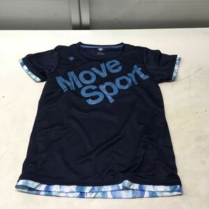 送料無料★DESCENTE Move Sport デサント　ムーブスポーツ★半袖Tシャツ　レディースOサイズ★ネイビー#51222sNj44