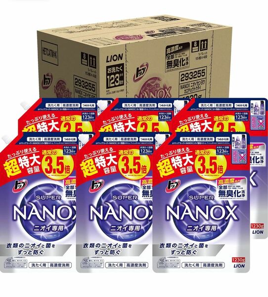 トップ スーパーナノックス ニオイ専用 抗菌 高濃度 1230g×6スーパーナノックスNANOX