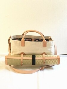 和座一針 青柳畳店 　First lady model tatami tote 倉敷帆布 4号製 ヨガ用 畳 ゴザ付 未使用 トートバッグ　お洒落 定価 38000円