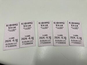 東武鉄道 株主きっぷ　2024.6.30 ５枚セット　定形無料