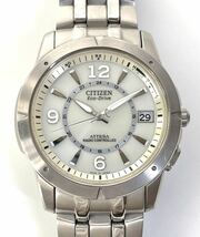 CITIZEN シチズン ATTESA アテッサ 実動品 Eco-Drive エコドライブ RADIOCONTROLLE ラジオコントロール SOLAR 電波ソーラー MENS メンズ _画像2