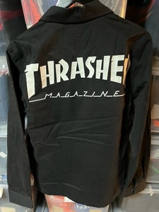 J-18★THRASHER コットンジップジャケット ワークジャケット スイングトップ 黒 L