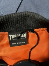 J-27★THRASHER スラッシャー MA-1タイプジャケット 黒 美品!! XL　送料無料！！_画像3