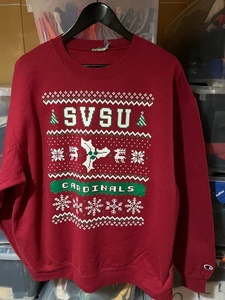 SW-17★USA古着 スエット　SVSU CARDINALS 赤 Champion チャンピオン　2XLくらい 