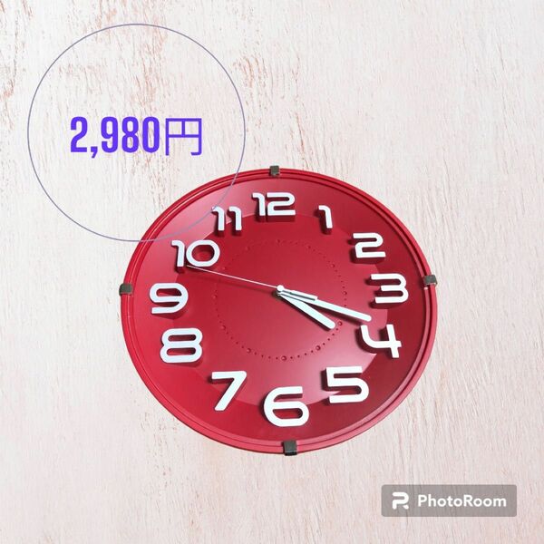 ☆最終値下げ☆掛け時計 赤 ニトリ サイズ直径約30cm かわいい 2980→2580円
