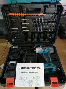 新入荷！１台多役 併用 タイヤ交換 21V 電動インパクトレンチ 電動ドリルドライバー「25点セット+新型充電器+バッテリー2個付き」