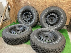 スチールホイール 14インチ 5.5J 195R14C 8PR MAXXIS MUDDER BUCKSHOT 2022年製 夏タイヤ マッド タイヤホイール 4本セット H