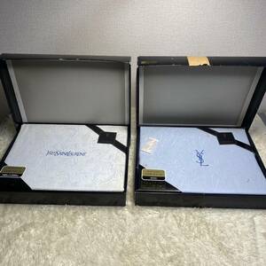 YVESSAINTLAURENT イヴサンローラン☆ ジャカードシーツ まとめて２箱 ブルー 系　140×240cm、250cm 綿100％☆未使用品