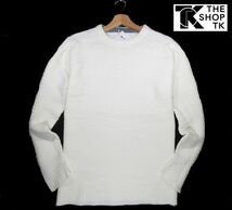 ◆F104 新品 タケオキクチ THE SHOP TK バスケット編み クルーネック ニット 【XL】 白 　 洗濯可能_画像1