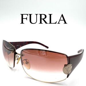FURLA フルラ サングラス 眼鏡 SU4097S ラインストーン ケース付き