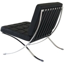 バルセロナチェア ミースファンデルローエ 総本革イタリアンレザー仕様 ブラック 黒　BARCELONA Chair 北欧家具 デザイナーズ リプロダクト_画像4