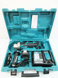 F8596【充電式 ディスクグラインダー】makita 18v 100mm GA408D★マキタ バッテリー BL1860B ＆ 充電器 DC18RF & ケース 付属★良品★