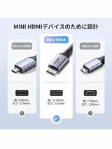 20(UGREEN hdmi ミニhdmi 変換ケーブル hdmi 2.1 8K＠60Hz mini hdmi 変換アダプタ ケーブル 2M (HDMIタイプAオス-ミニタイプCオス)_画像3
