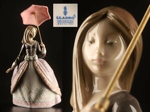 【流】LLADRO リヤドロ 陶人形 フィギュリン「パラソルの娘」高さ約22.5cm TQ216