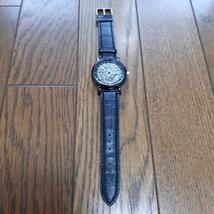 新品　未使用　スケルトン メンズ 腕時計　黒　ブラック アナログ ウォッチ デザイン レザー風 ストラップ　時計　レディース　腕時計　_画像8