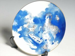 k724 Meissen マイセン 【キーボードで遊ぶ羊の親子】 干支 イヤープレート 飾皿