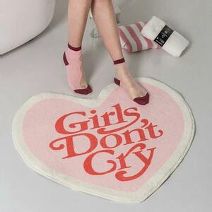 ピンク ハート ドアマット 60×60cm ルームマットGirls Don't Cry LOVE ガール フロアマット 玄関マット バスマット 足拭きマット マット