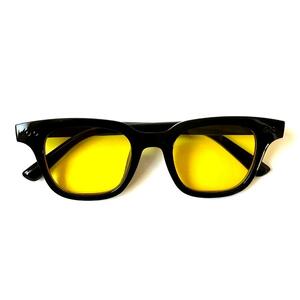 オールドスクール サマー サングラス イエロー 全5色 カラーレンズ 大きめ 眼鏡 バイカー アクセサリー 小物