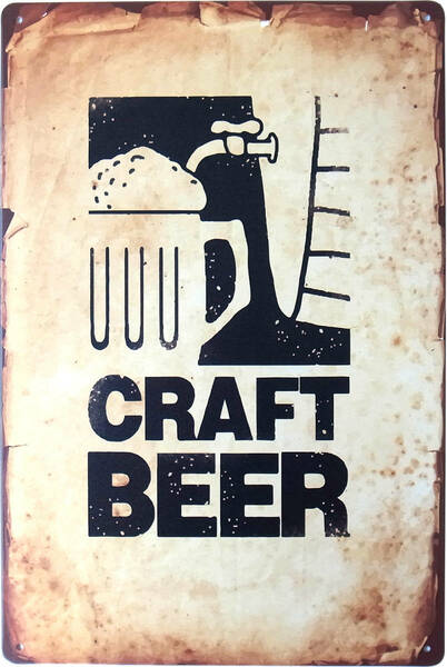 クラフト ビール ブリキ看板 20cm×30cm Craft beer お酒 A4 サインプレート 店舗用品