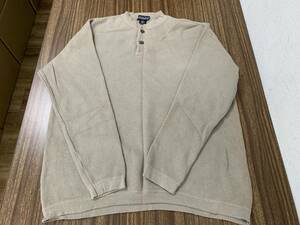 ☆11913-aa パタゴニア/patagonia ORGANIC COTTON ヘンリーネック 長袖シャツ Mサイズ ベージュ系 スタイル番号52872 USA製 ヴィンテージ☆