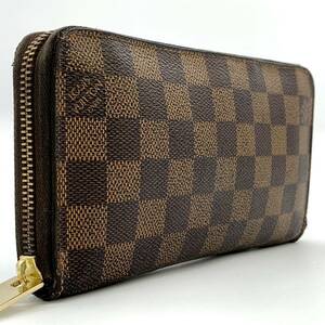 【極美品】LOUISVUITTON ルイヴィトン ダミエ エベヌ 長財布 ジッピーウォレット ラウンドファスナー ジップ メンズ レディース N60015 1円