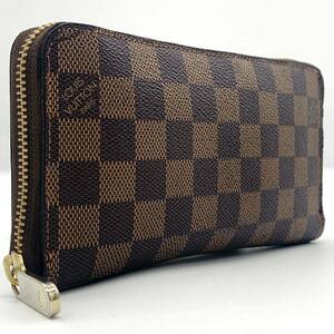 【極美品】LOUISVUITTON ルイヴィトン ダミエ エベヌ 長財布 ジッピーウォレット ラウンドファスナー ジップ メンズ レディース N60015 1円