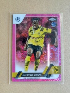 2022-23 Topps Chrome UEFA Club competitions Soccer Jamie Bynoe-Gittens Pink Mini-Diamond RC /175 ドルトムント