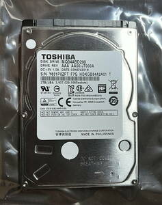 TOSHIBA 2.5インチ 2TB HDD MQ04ABD200