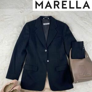 【美品】MARELLA テーラードジャケット ウール/綿混 無地 38 Mサイズ ブレザー フォーマル まって