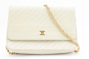 美品 シャネル ステッチ ラムスキン マトラッセ プッシュロック ココマーク ショルダーバッグ CHANEL