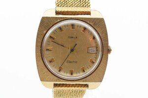 タイメックス デイト ゴールド クォーツ ラウンド メンズ 腕時計 TIMEX