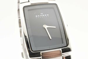 稼働品 スカーゲン クォーツ SS スクエア 腕時計 SKAGEN