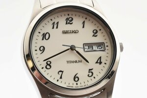 セイコー ラウンド チタニウム デイデイト クォーツ メンズ 腕時計 SEIKO