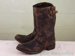 X465* Spain made sen gong Sendra engineer boots is good taste tea Brown men's 25.5cm