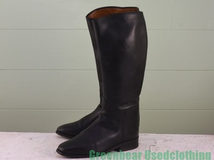 X490* Vintage [LUCHS] жокей ботинки хороший тест чёрный черный женский 25cm примерно 