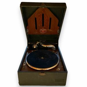 希少　レトロ アンティーク　日本ポリドール蓄音器 　POLYDOR NP135 古物 1930年代　簡易動作確認済み　レコード付き　現状品