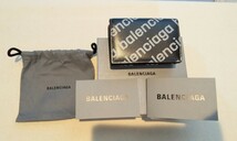 ［新品 ］バレンシアガ BALENCIAGA ★ 三折り財布 レザー ★ ブラック系_画像9