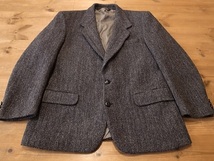 カナダ製 MOORES Harris Tweed ２釦 ヘリンボーン ハリスツイード テーラード ジャケット ブレザー アメリカ古着 サイズ 40S L相当_画像2