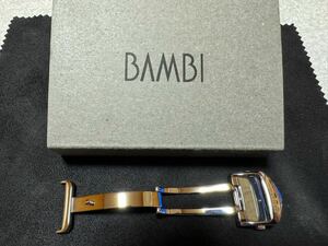 BAMBI Dバックル18mm用 美品！腕時計 バンビ ZS0007Pレザーベルト ストラップ ラバー ハミルトン グランドセイコー