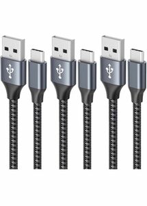 USB Type C ケーブル3本3A 急速充電 cタイプ QuickCharge3.0対応 高速データ転送 高耐久ナイロン素材 