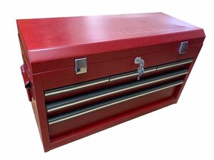 鍵付き ツールボックス TOOL CASE ツールチェスト 工具箱 道具箱 キャビネット レッド 赤 レトロ